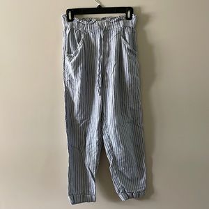 Blue & white striped pants